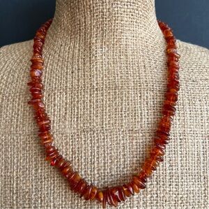 Vintage natural Amber Beaded Necklace